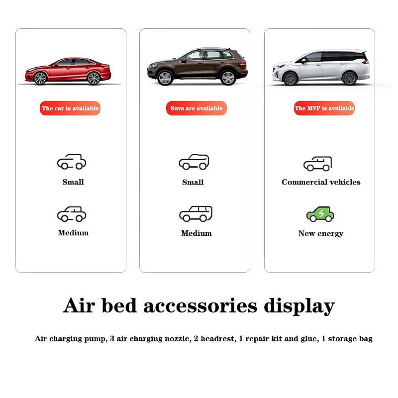 Inflatable Car Air Mattress Split Travel Bed Mattress For Car SUV Trunk Portable Comfortable Mattress Automatic Inflatable 2025 - $69.99 –P5