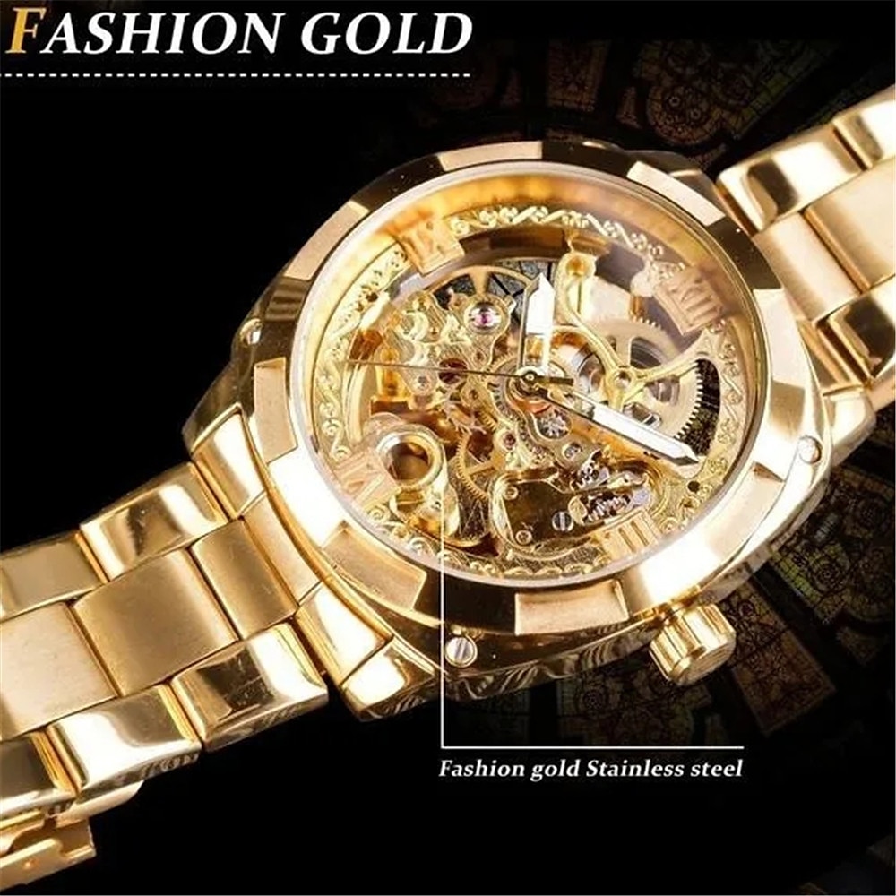 FORSINING Men Mechanical Watch Luxury Large Dial Fashion Business Hollow Skeleton Automatic Self-winding Luminous Waterproof Stainless Steel Watch 2025 - $56.99 –P9