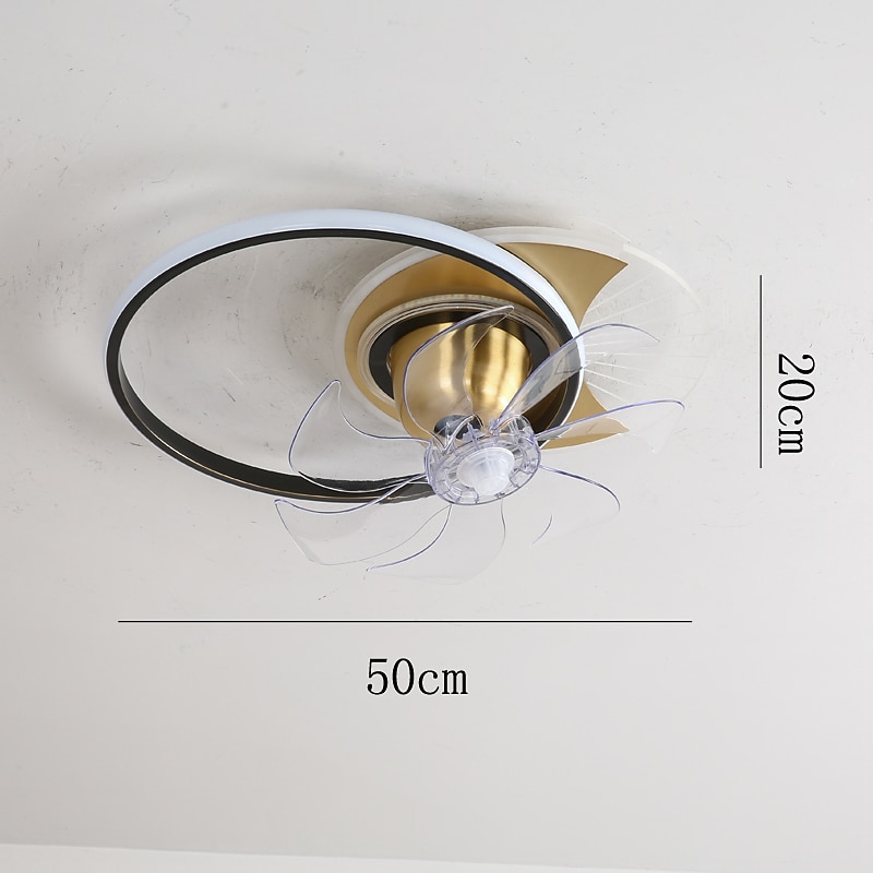 Deckenventilator mit Lichtern, 19,5 Zoll, dimmbare LED, 3 Farben, 6 Geschwindigkeiten, Timing, umkehrbare Flügel mit Fernbedienung, Ventilator-Kronleuchter für den Haushalt, flacher, bündig montierter 2025 - $359.89 –P5