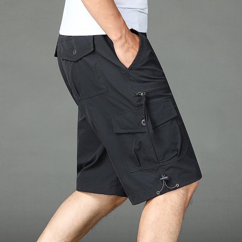 Homens Bermuda Cargo Calção Shorts de verão Shorts de Trilha Com Cordão Cintura elástica Bolso multi Tecido Conforto Macio Comprimento do joelho Ao ar livre Diário Para Noite Moda Casual Exército de 2025 por $21.99 –P9