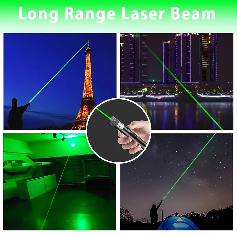 2025年 usb 充電式レーザーポインターライト屋外狩猟ハイキングキャンプ長距離レーザービームグリーンレーザーポインター  コレクション – $14.99 –P8