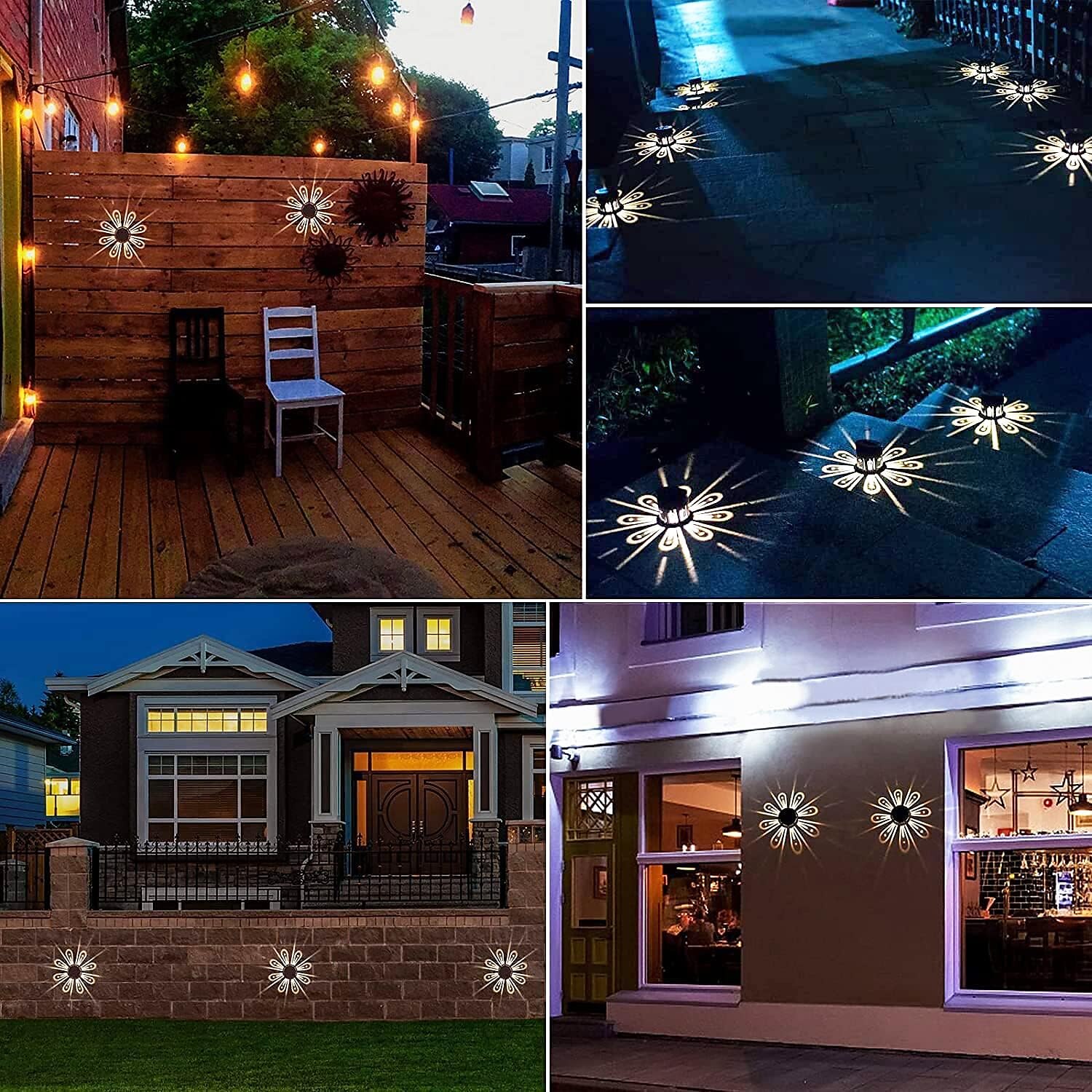 lumina solara de perete lumina de punte care schimba culoarea lumina de gard in aer liber impermeabila vila gard de gradina curte perete pilastru scara decorare 2025 - $20.99 –P4