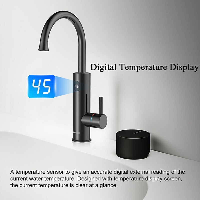 220V Electric Faucet Water Heater Temperature Display Instant Hot Water  heaters Kitchen Digital Display