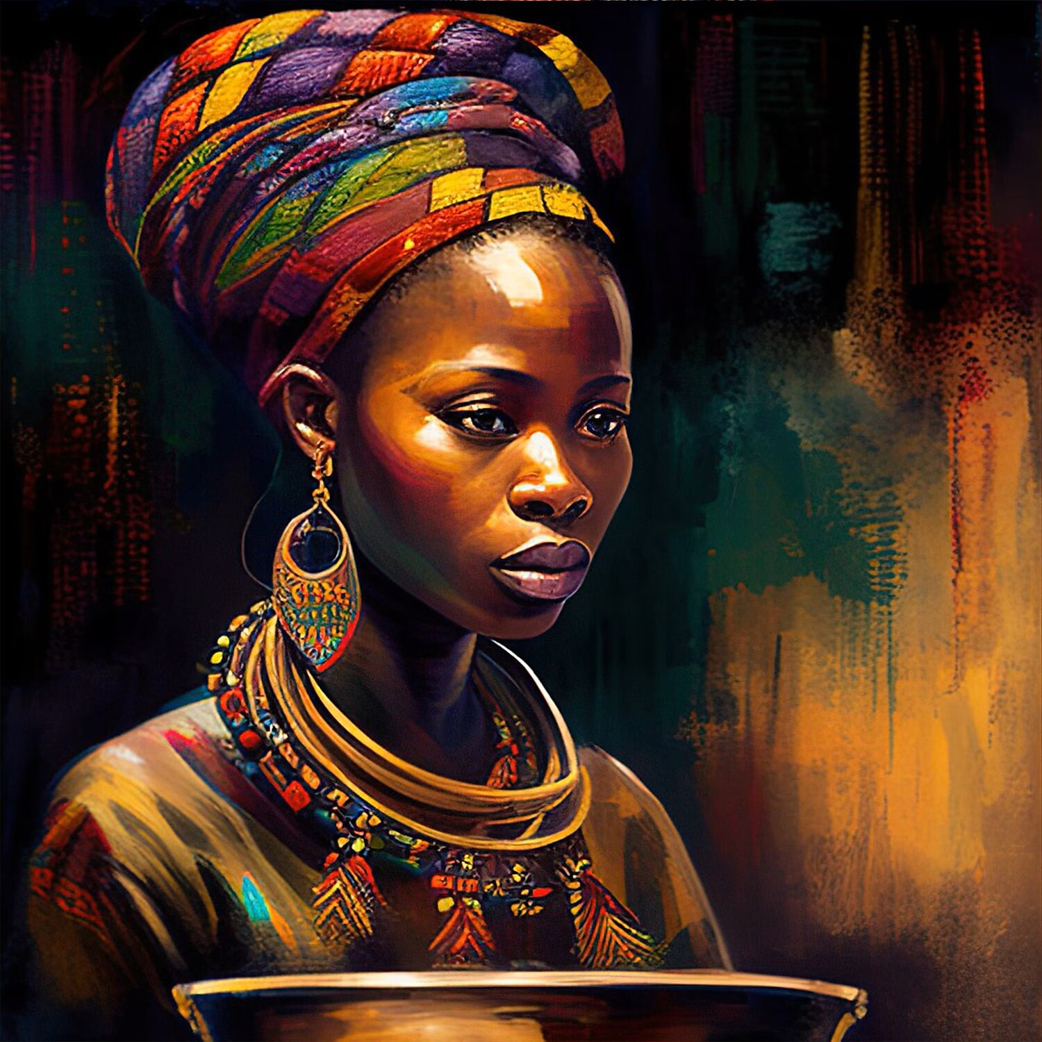 Menschen Wandkunst Leinwand afrikanische Frau Drucke und Poster abstrakte Porträtbilder dekorative Stoffmalerei für Wohnzimmer Bilder ohne Rahmen 2025 - $17.49 –P5