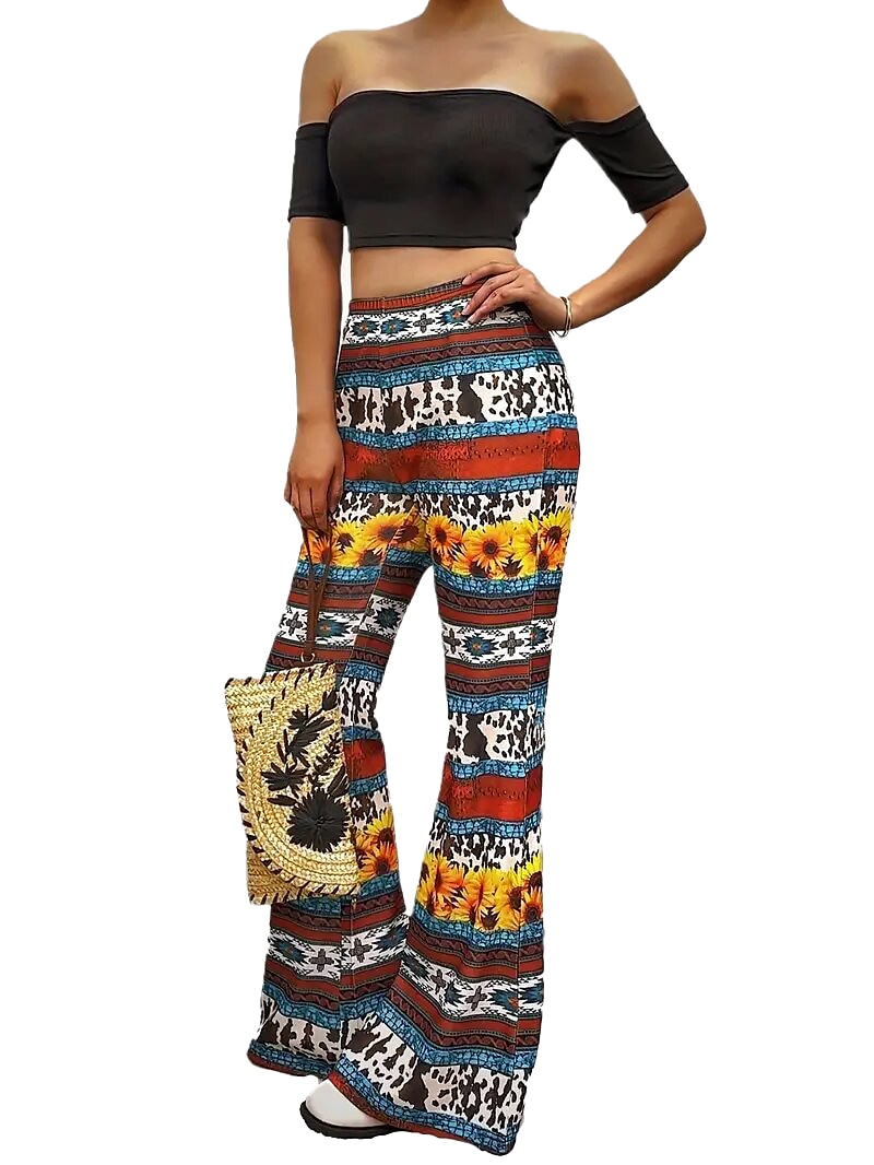 Retro / vintage 1960erne 1970erne Bukser Bell Bottom Bukser Utsvingte bukser Hippie Kostyme Dame Fest / aften Pride-parade Pride måned Voksne Bukser 2026 - $29.99 –P1