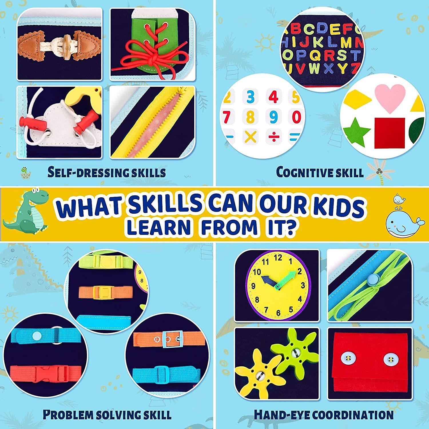 Montessori jouets montessori tableau occupé, éducation montessori se sentait tableau occupé tableau d'apprentissage éducatif pour enfants dossier multi-pages de 2025 ? $37.99 –P9