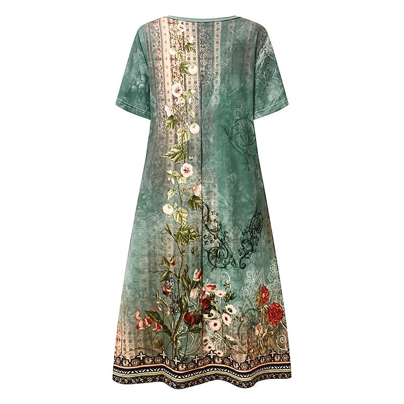 Womens Mini Dress Vestido Petite Vestido T Shirt Vestido Tee Vestido de Verão Vestido Estampado Vintage Tropical Moda Ao Ar Livre Férias Festa Ajuste Regular Floral Tribal Manga Curta Decote Redondo de 2025 por $19.99 -P3