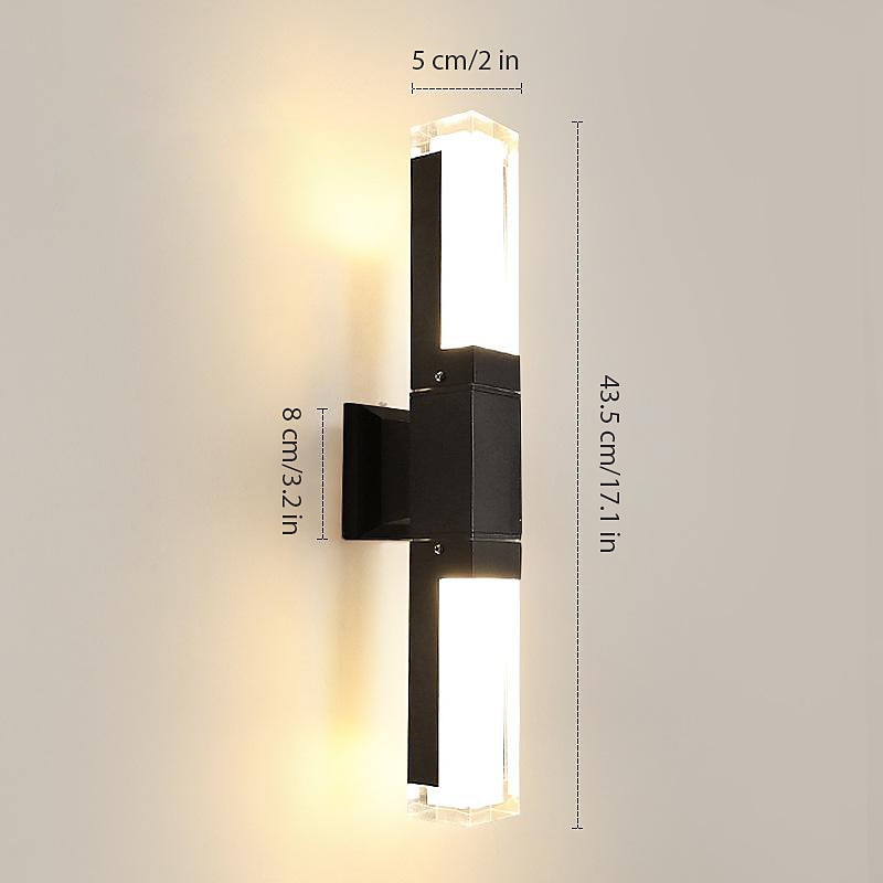 LED-Sensor-Wandleuchte, Wandleuchte für den Außenbereich, Wandleuchten aus schwarzem Metall, Up-Down-Wandleuchten, Wandlaterne aus Aluminium, wasserdichte IP65-Scheinwerfer, Nachtlampen für Veranda, Terrasse, Garten, 85–265 V 2025 - $66.99 –P6