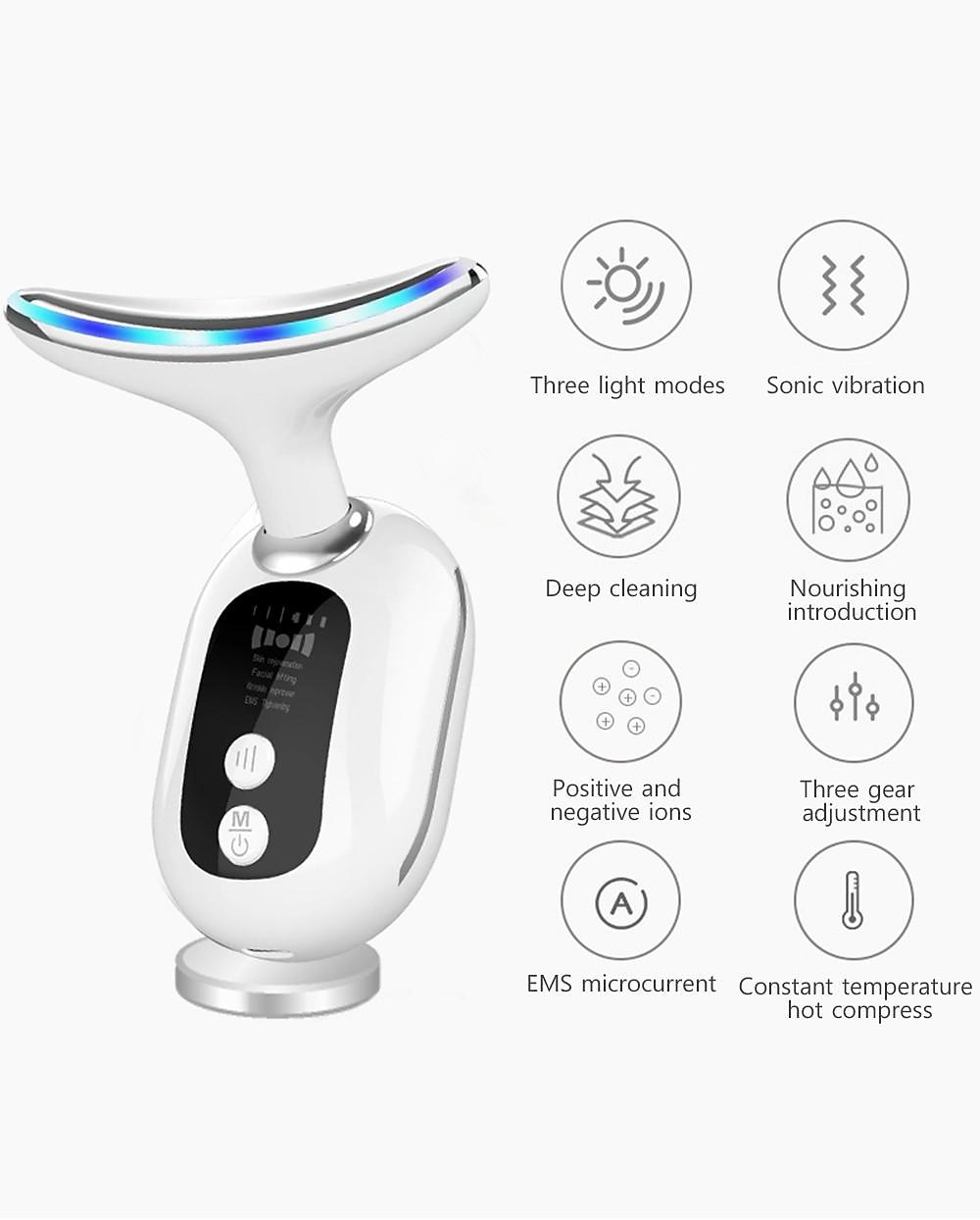 HY48 Neck Anti Wrinkle Face Lifting Beauty Device Led Photon Therapy Skin Tighten Reduce Double Chin Remove Neck Lines Valentine's Day Gift 2026 - $27.99 –P9