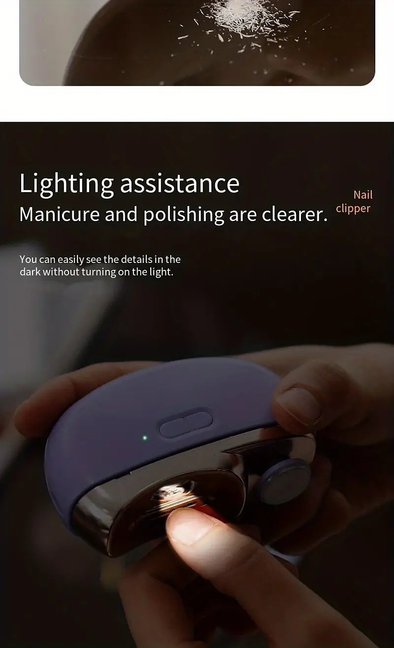 Electric Nail Clipper Safety Automatic Fingernail Clipper Portable Nail Trimmer Electric Nail Trimmer Manicure Tool For Kids Adults Elderly 2025 - $28.99 –P8