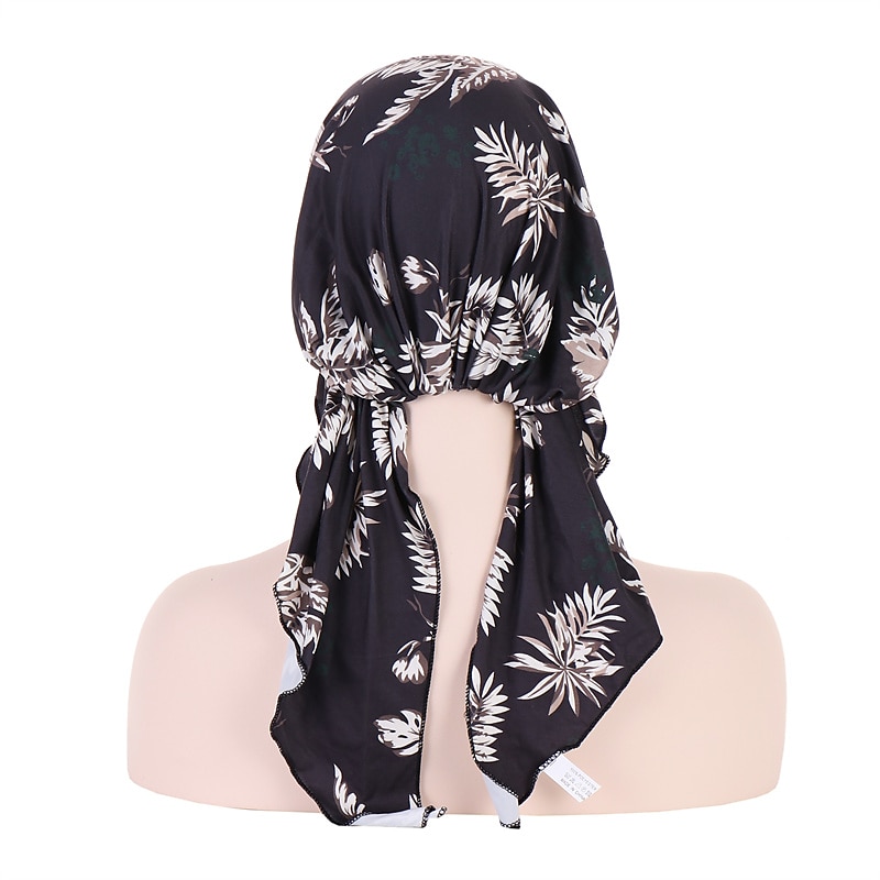 ženy tištěné předvázaný šátek elastický muslimský ženský turban měkký klobouk vypadávání vlasů pokrývka hlavy zábal pokrývka hlavy napínací šátek 2025 - $12.99 –P10