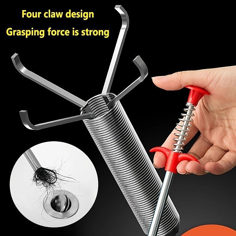 Retractable Claw Stick, Drain Snake, Drain Hair Clog Remover For Drains,  Sink, Toilet Clean Dryer Vents, 60cm/23.62in 2023 - US $2.79