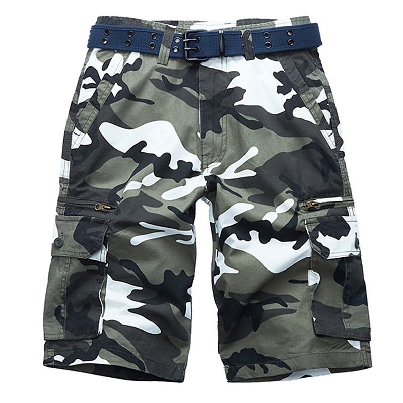 Herr Cargo-shorts Camo Shorts Vandringsshorts Ficka Kamuflasje Komfort Andningsfunktion Utomhus Dagligen Utekväll Mode Ledigt ArmyGreen Rubinrött 2025 - $38.99 –P4