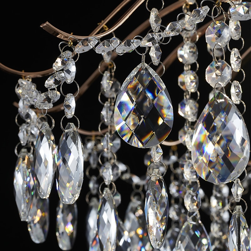 светодиодные люстры, современная роскошь, 42/50/60/80 см, 6/6/12/14-светлый золотой кристалл для домашнего интерьера, кухни, спальни, железное искусство, лампа на ветке дерева, креативная лампа, свет теплого белого цвета, 110-240 В 2025 - $326.79 –P9