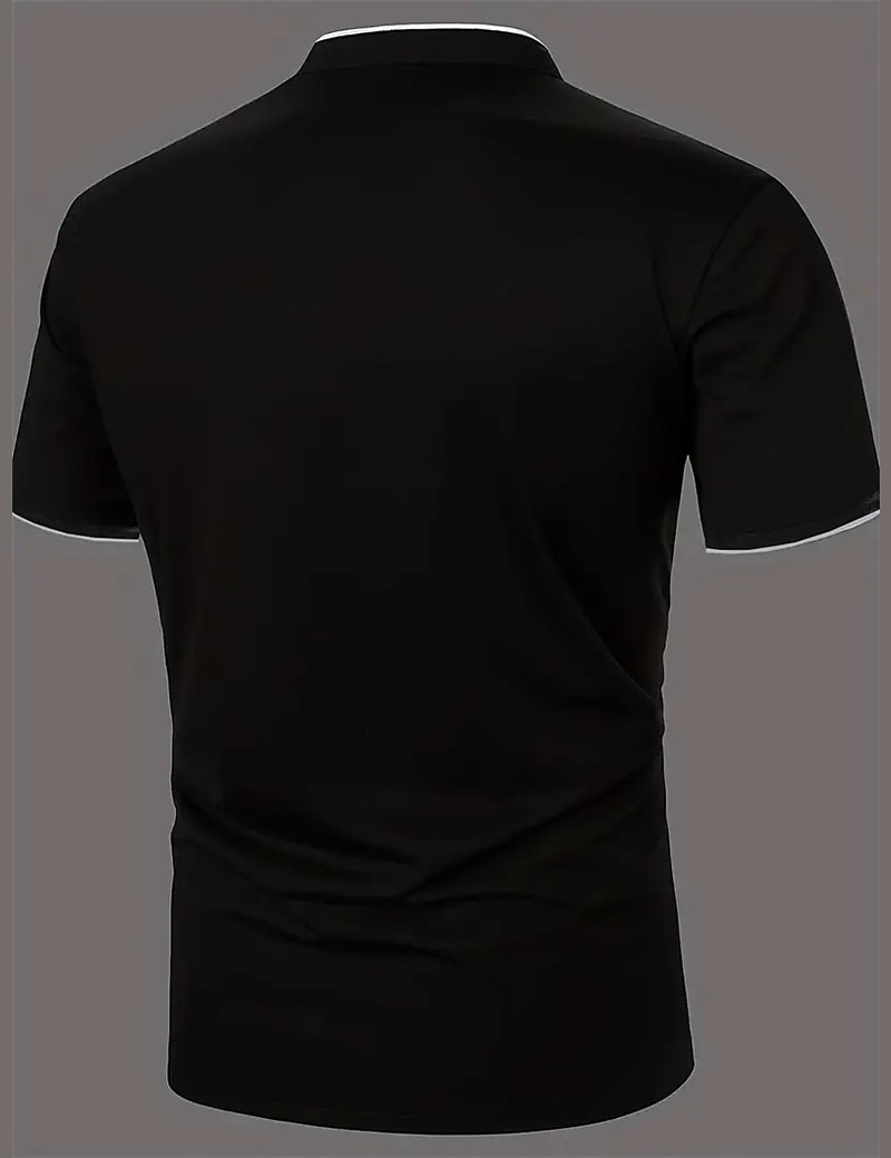 Men's Cotton Blend Polo Shirt Golf Shirt Street Casual Stand Collar Banded Collar Short Sleeve Fashion Basic Plain Classic Summer Regular Fit Navy Black White Red Cotton Blend Polo Shirt 2025 - $20.99 –P6
