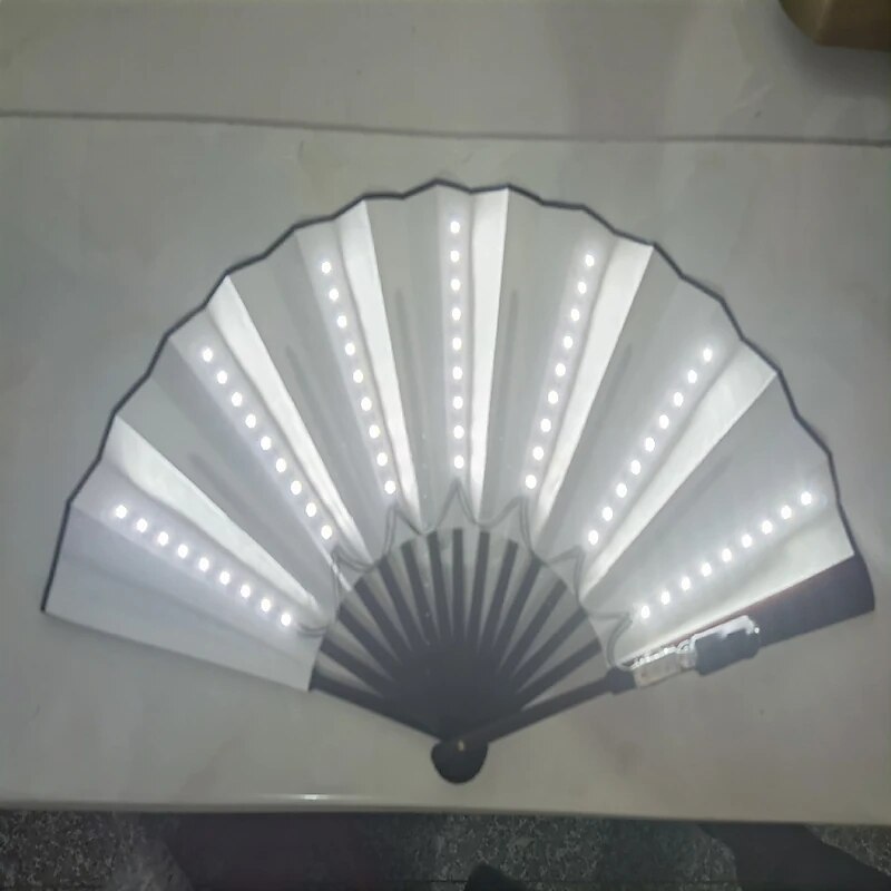 glöd fällbar led fläkt dansljus nattshow dj fluorescerande bar nattklubb fest presenter halloween dekoration färg växlande fläkt 2025 - $19.99 –P3