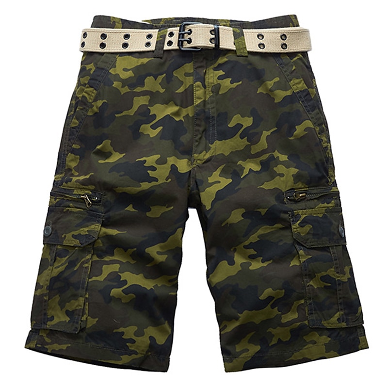 Herr Cargo-shorts Camo Shorts Vandringsshorts Ficka Kamuflasje Komfort Andningsfunktion Utomhus Dagligen Utekväll Mode Ledigt ArmyGreen Rubinrött 2025 - $38.99 –P3