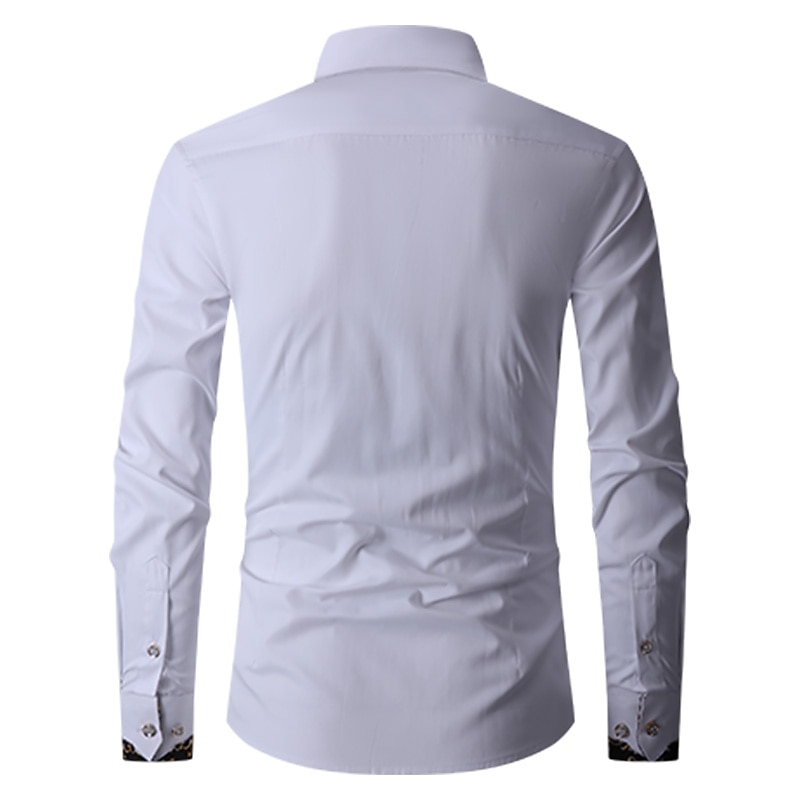 Per uomo Camicia Camicie Camicia abbottonata Resistente alle rughe Camicia con bottoni Liscio Matrimonio Ufficio e carriera Nero Bianco Vino Blu reale Manica lunga Collo ripiegabile Primavera del 2025 a $21.99 –P3