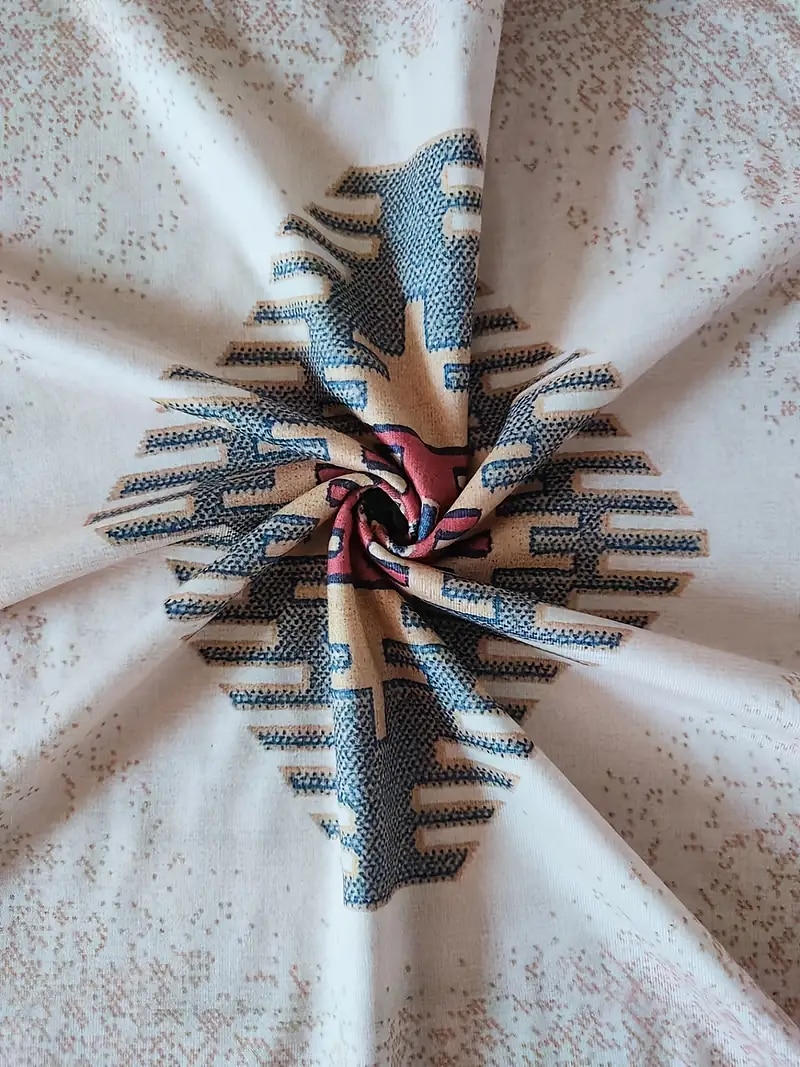 Dame Pluss Størrelse T-skjorte V-hals Langermet Tunika Grafisk Geometrisk Vintage Basis Etnisk Lange Topp Daglig Helge Print Blå Khaki Høst  Vinter 2025 - $22.99 –P9