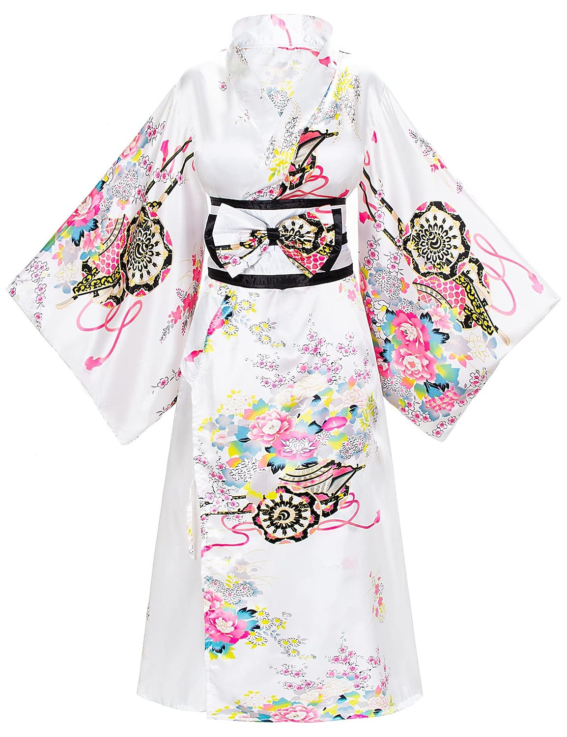 Japanese Anime Women's Kimono Robe Geisha Yukata Sweet Dress Blossom Satin Bathrobe Sleepwear Fans Socks Hair Accessories Purse 5 PCS 2025 - $68.99 –P10