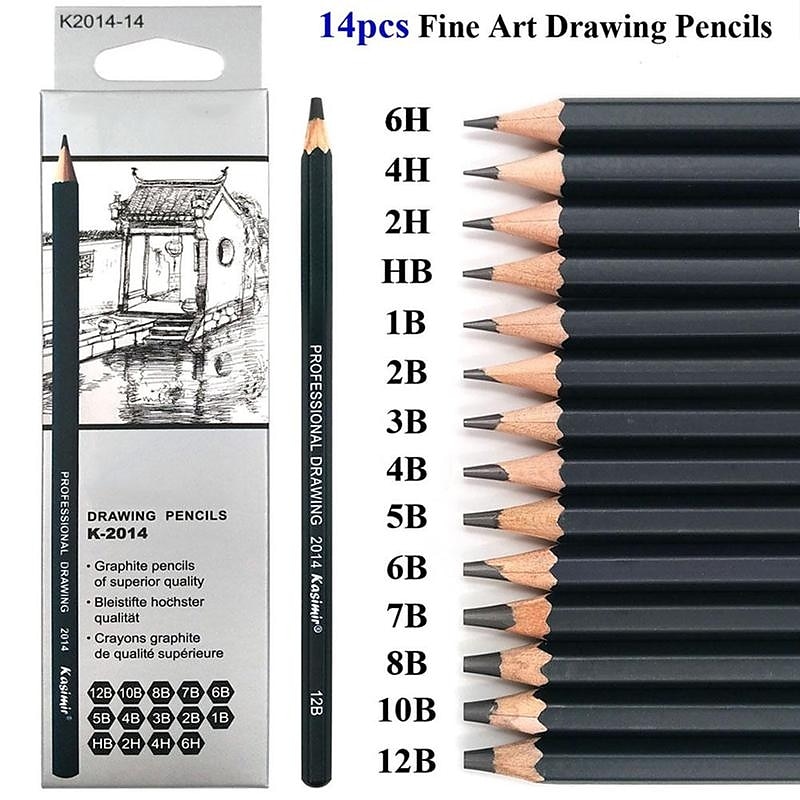 14Pcs/pack Drawing Pencils Sketch Pencils Graphite Pencils Art