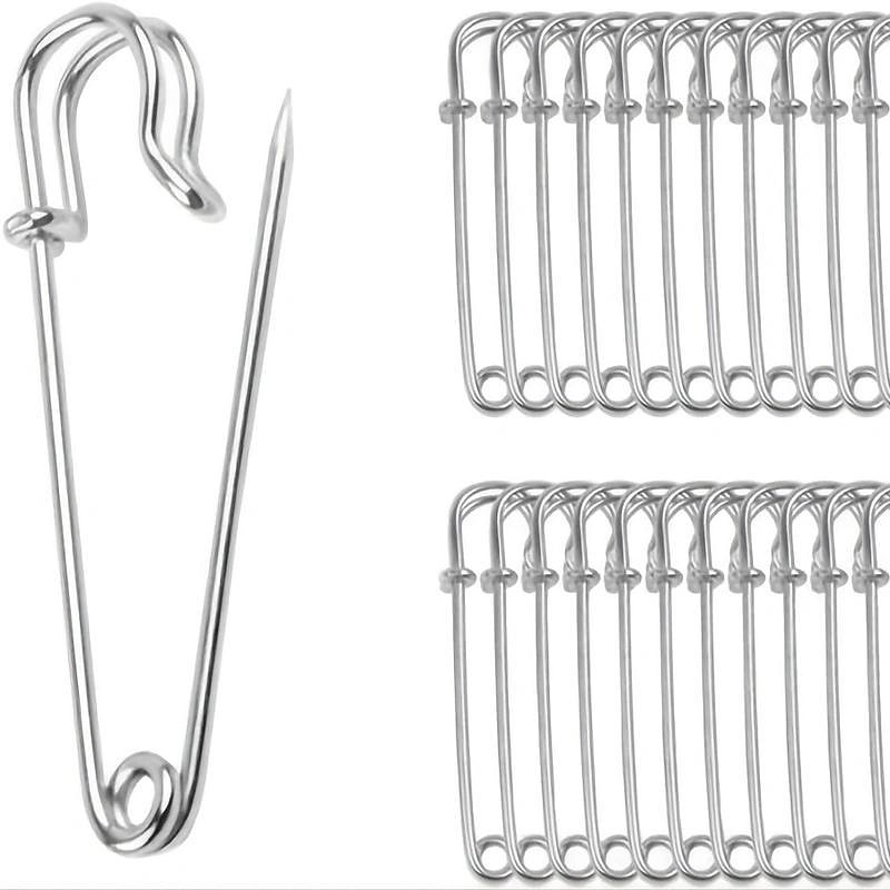 20pcs Large Safety Pins, 2.75" Heavy Duty Blanket Pins Bulk Steel Spring Lock Pins Fasteners For Blankets Crafts Skirts Kilts Brooch Making 2025 - $12.49 –P1