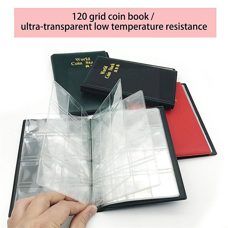 120 Coins Holders 4 Colors Collecting Collection Storage Money Penny Album Book Pockets 2025 - $8.99 –P6
