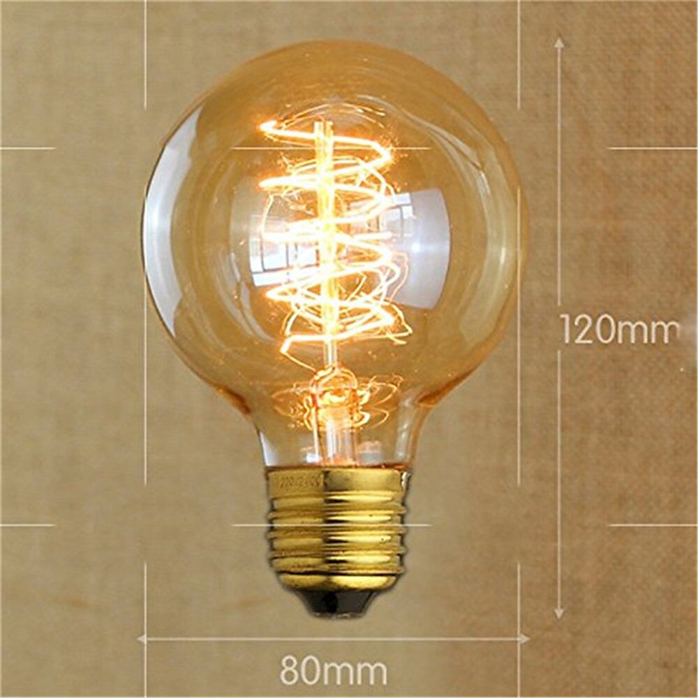 3pcs 2pcs 1pcs lâmpada retrô edison e27 220v 40w lâmpada g80 filamento ampola vintage lâmpada espiral incandescente decoração de casa de 2025 por $10.49 –P3