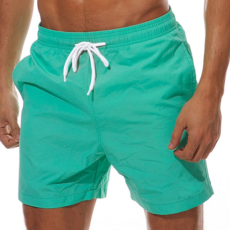 Herr Boardshorts Badshorts Sommarshorts Beach Shorts Ficka Snörning med meshfoder Slät Snabb tork Utomhus Helgdag Utekväll Hawaiisk Boho Grågrön Svart 2025 - $16.49 –P3