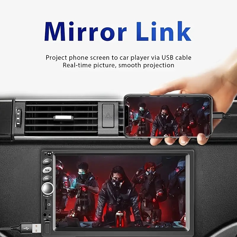 двойной din стерео радио 7-дюймовый сенсорный экран carplay & Автомобильный мультимедийный плеер для Android с радиоприемником bt fm и камерой заднего вида 2025 - $83.99 -P5