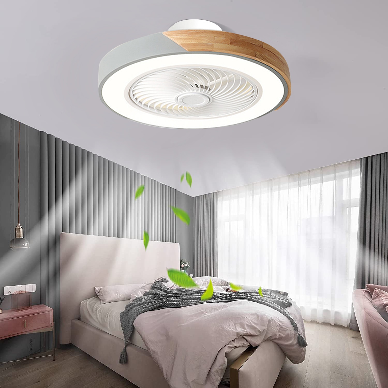 ventilateurs de plafond à led avec lumières dimmable avec contrôle à distance 20 "plafonnier encastré abat-jour en acrylique lustre chambre salon de 2025 ? $242.49 –P11