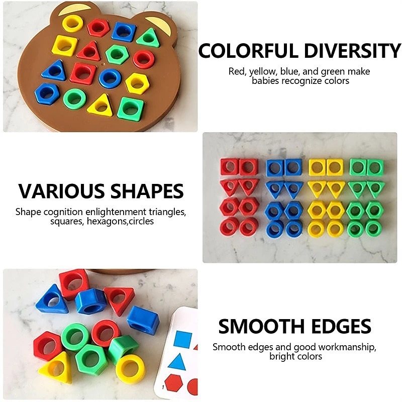 barkácsolás gyerekeknek geometriai alakzat színillesztés 3d puzzle baba montessori játékok tanulás oktatási interaktív harci játék játékok gyerekeknek 2025 - $22.84 –P7