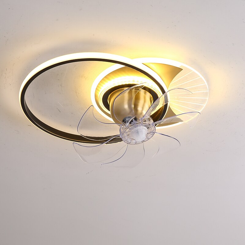 Deckenventilator mit Lichtern, 19,5 Zoll, dimmbare LED, 3 Farben, 6 Geschwindigkeiten, Timing, umkehrbare Flügel mit Fernbedienung, Ventilator-Kronleuchter für den Haushalt, flacher, bündig montierter 2025 - $359.89 –P2