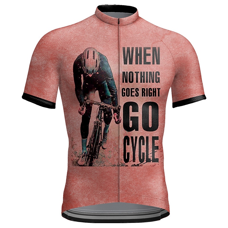 Voor heren Wielrenshirt Grafisch Letter en nummer Korte mouw Fietsen Shirt Kleding Bovenlichaam met 3 achterzakken Bergracen Wegwielrennen Sneldrogend Reflecterende strips Achterzak Vochtregelerend 2026 - $30.99 –P10