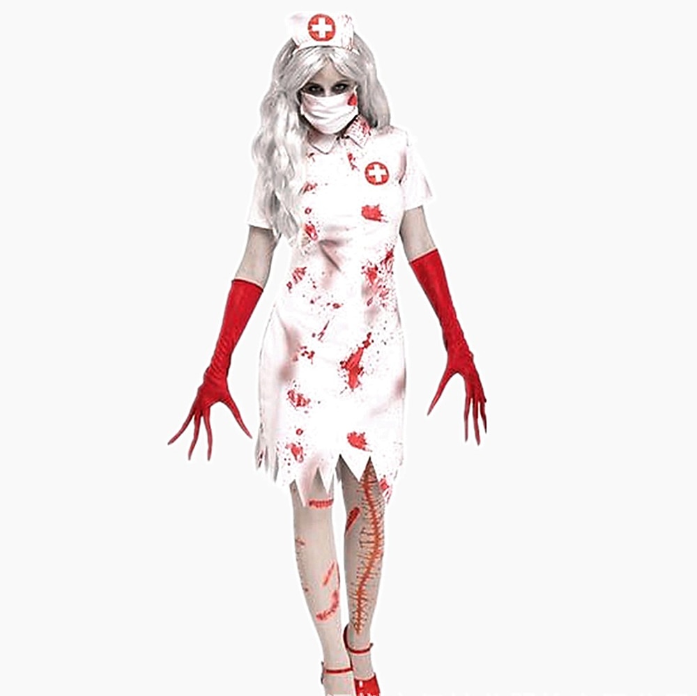 Enfermeiras Traje Cosplay Festa a Fantasia Baile de Máscara Adulto Mulheres Roupa Fantasias Traje Assustador Espetáculo Festa dia das Bruxas Baile de Máscaras Fantasia de Carnaval Fácil de 2025 por $32.99 –P2
