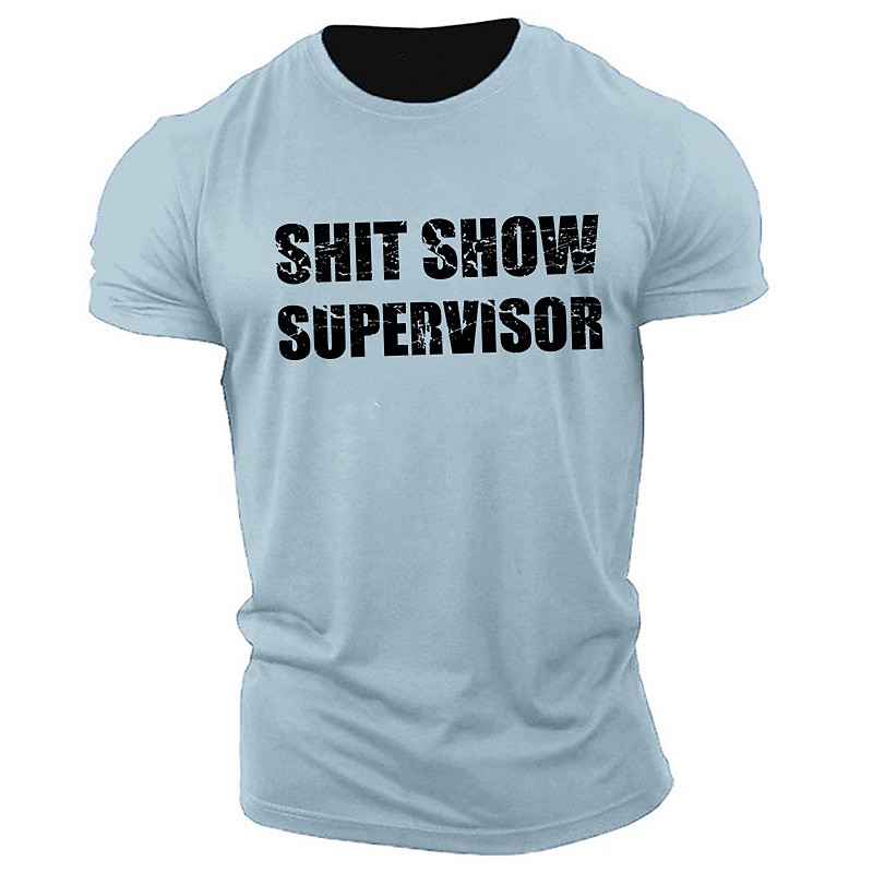 Herr Bokstav Grafiska tryck T-shirt Grafiska utslagsplatser 100 % bomull Kortärmad Grafisk Skjorta Heather Grey Svart Himmelsblå Bekväm t-shirt Utomhus Gata Modedesignerkläder 2025 - $15.99 –P6
