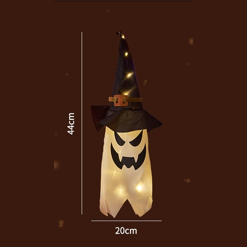 halloween osvětlený duch led blikající ďábel festivalová dekorace zářící čaroděj duch klobouk světelná dekorace závěsná lucerna halloweenská dekorace světlo party bar atmosféra malý světelný řetězec dýně 2025 - $6.49 –P13