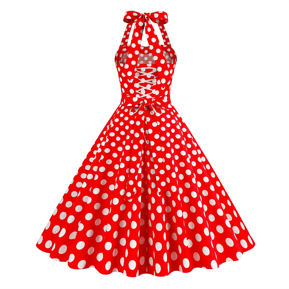 Retró 1950-es Rockabilly A-Line ruha Swing ruha Pánt Pöttyös Női Álarcos mulatság Alkalmi / Napi Lánybúcsú Felnőttek Ruha Hazatérő ruhák Tavaszi nyár 2025 - $38.99 –P18