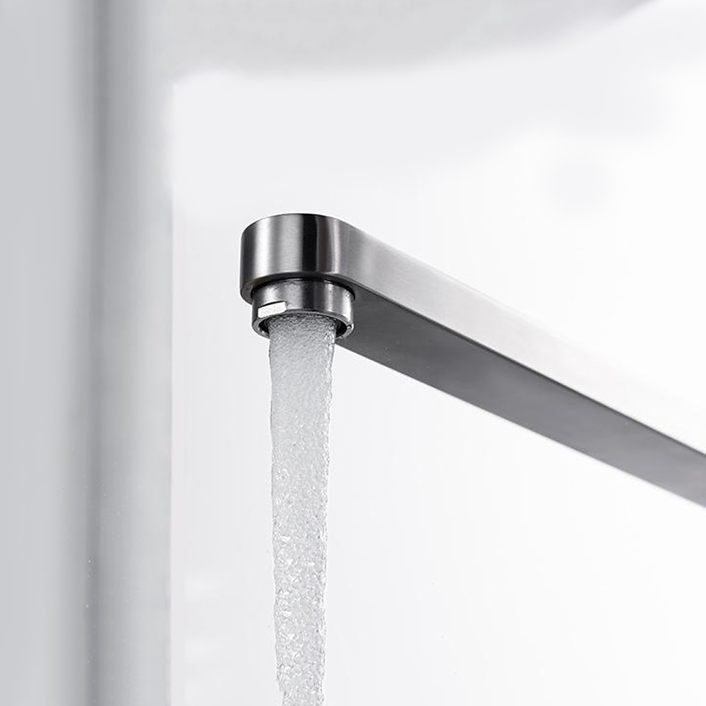Stainless Steel Kitchen Faucet Sink Mixer Folding Vessel Tap, Single Handle 360 Degree Swivel with G1/2 Cold and Hot Hose 2025 - $80.99 –P3