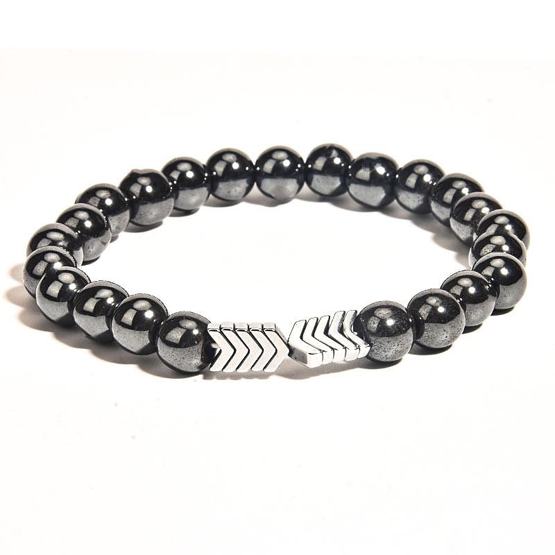 Pulsera magnética de hematita de 8 mm, pulsera de pérdida de peso para hombre, pulsera magnética de piedra natural, joyería de terapia para el cuidado de la salud de la mujer adelgazante, pequeño 2025 - $4.99 –P5