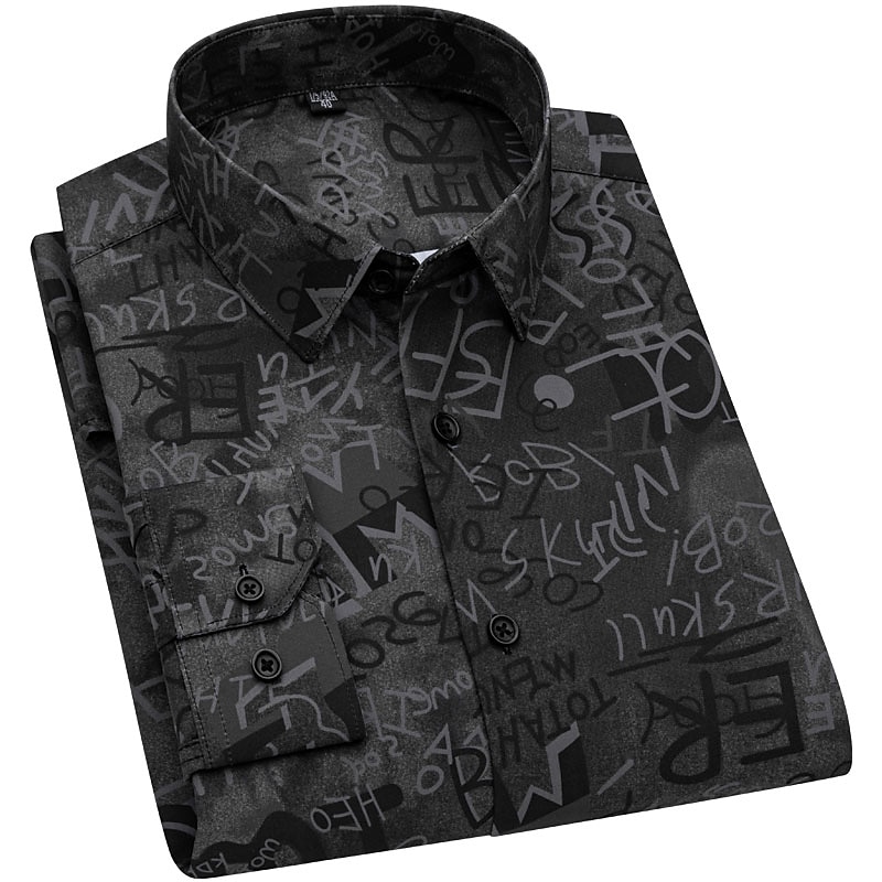 Herren Oberhemd Schwarz Dunkelmarine Braun Langarm Streifen und Plaid Umlegekragen Ganzjährig Büro & Karriere Büroparty Bekleidung 2025 - $21.99 –P1
