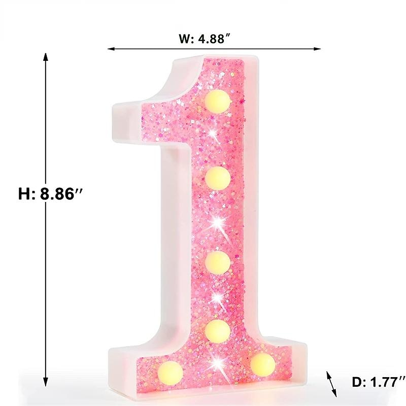 LED Bokstavslampor Belysa Rosa Bokstäver Glittrande Alfabet Bokstavsskylt Batteridriven för Nattlampa Födelsedagsfest Bröllop Tjejers Gåvor Hem Bar Jul/Halloween Dekoration Rosa Bokstav 2026 - $14.99 –P7