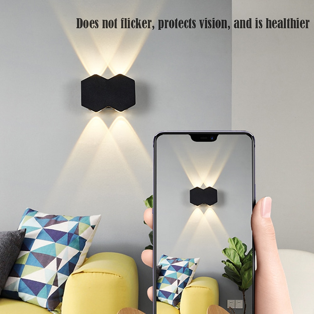 Led buiten wandlamp 2w 4w 6w 8w up/down verlichting indoor dubbele kop gebogen waterdichte ip65 wandlamp moderne slaapkamer lamp ac85-265v 2025 - $16.49 –P8