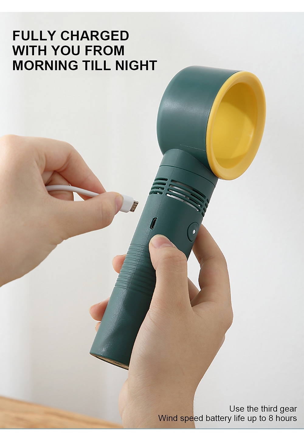 Bladeless Handheld Fan – USB Rechargeable Silent Electric Fan for Desk or Travel, Turbo Design 2025 - $19.99 –P10