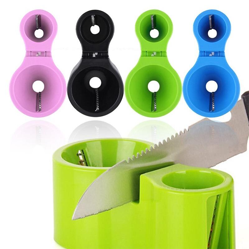 2 In 1 Multifunctional Spiral Cutter Double Grater Shredded Slicer with  Knife Sharpener for Vegetables Random Color