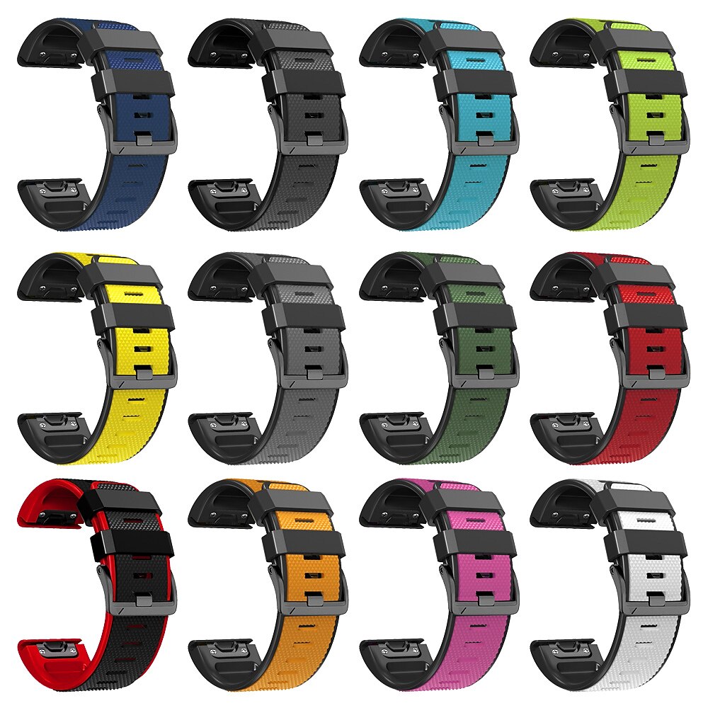 Ремешок для часов для Garmin Fenix 7 7X 6 6X Pro Epix Pro 47mm 51mm Instinct 2X Approach S70 47mm S62 S60 Forerunner 955 945 Epix Marq Descent Quatix 22mm 26mm силиконовый Замена Ремень 22mm 26mm 2025 - $18.99 –P3