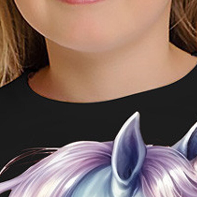 Flickor 3D Grafisk Tecknat Enhörnings T-shirt Långärmad 3D-tryck Sommar Vår Höst Aktiv Mode söt stil Barn 3-12 år Utomhus Ledigt Dagligen Normal 2025 - $13.99 –P4