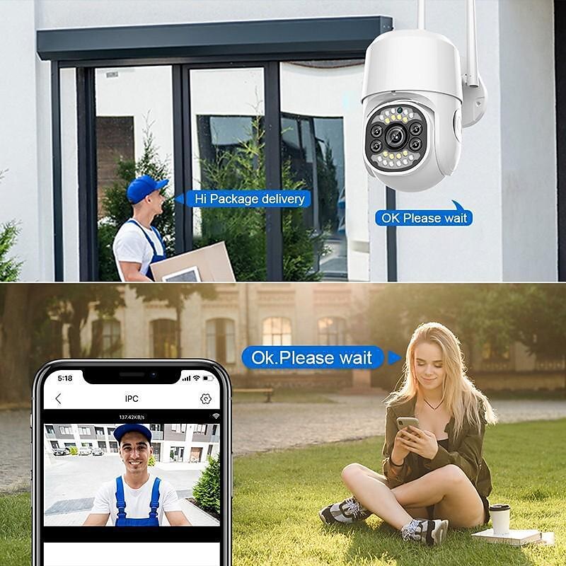 Five Lens HD 1080P/720P Wireless Speed Dome PTZ WiFi IP Camera Two-way Intercom Full Color Night Vision Motion Detection 5G Dual-band IP66 Waterproof Indoor and Outdoor Surveillance Camera 2025 - $68.99 –P11