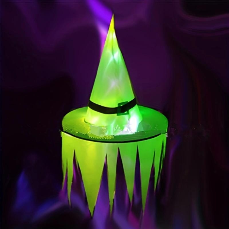 glødende halloween ferie led lys lue kan brukes på hodet eller som et anheng heks lue hage hotell bryllup glød i mørket dekorasjon halloween morsomme vanskelige forsyninger 2025 - $4.99 –P5