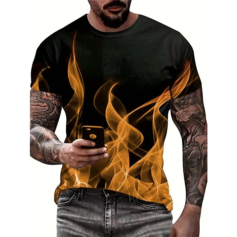 Per uomo Pop art Fiamma maglietta Manica corta maglietta Stampa 3D Girocollo Camicia Vintage Di tendenza Originale Esterno Giornaliero Sport Giallo Blu Rosso Primavera estate Abbigliamento S M L XL del 2025 a $17.99 –P5